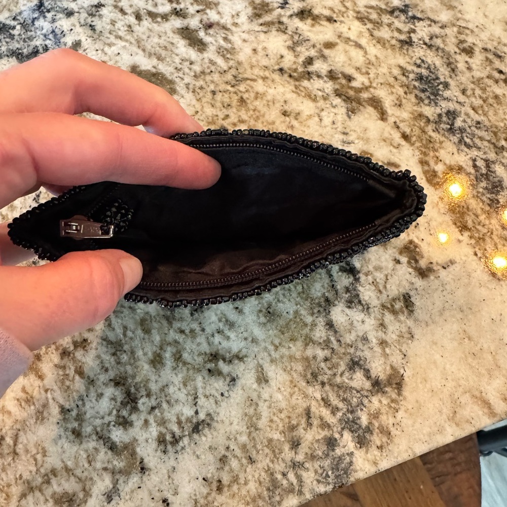 Beaded Coin Purse from Bali - Black & Silver - Picture 2 of 3